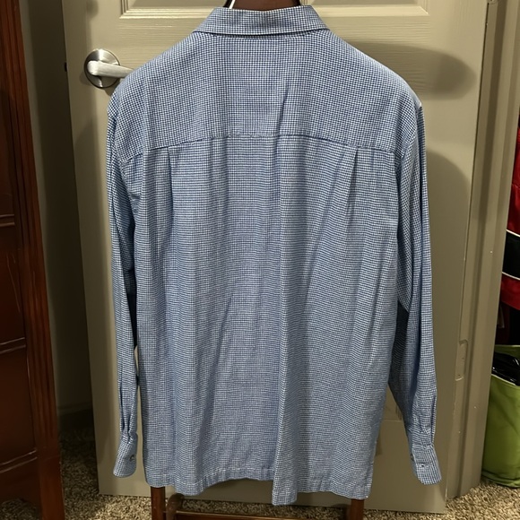 Extra large John Blair men’s blue/white, gingham check, long sleeve shirt. - Picture 3 of 5